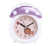 Reloj despertador para despertar con doble pantalla y asa portátil, funciona con pilas, adecuado para estudiantes y niños en dormitorios (blanco + morado)