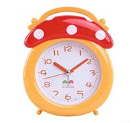 Reloj despertador para despertar con doble pantalla y asa portátil, funciona con pilas, adecuado para estudiantes y niños en dormitorios (naranja)
