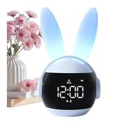 Reloj despertador para niños, reloj con control táctil en forma de conejo con luz nocturna, alarma de despertar de conejo, para niños y niñas, hogar, dormitorio, escuela, Pascua, cumpleaños