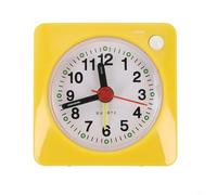 Reloj despertador portátil de plástico con función de repetición y luz para un fácil uso en cualquier habitación o mientras viajas (amarillo)