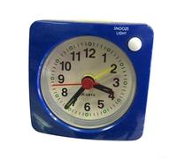 Reloj despertador portátil de plástico con función de repetición y luz para un fácil uso en cualquier habitación o mientras viajas (azul)