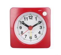 Reloj despertador portátil de plástico con función de repetición y luz para un uso fácil en cualquier habitación o mientras viajas (rojo)