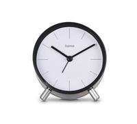 Reloj Despertador Radiocontrolado "Flores", Analógico, Sin Tic-Tac, Negro