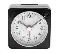 Reloj despertador silencioso de cuarzo con dimensiones compactas y control de alarma intuitivo montado en la parte superior para viajeros frecuentes
