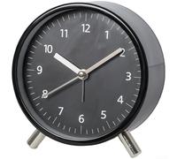Reloj despertador silencioso nórdico de 4.5 pulgadas con luz nocturna, estilo minimalista moderno para dormitorio, oficina, decoración del hogar, color blanco (negro)