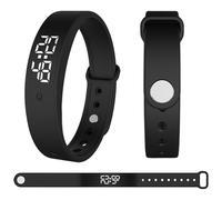 Reloj despertador vibratorio con pulsera silenciosa para personas que duermen mucho Fitness resistente al agua con monitor de temperatura corporal Reloj inteligente para hombres y mujeres negro