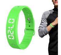 Reloj despertador vibratorio de muñeca genérico | pulsera recargable silenciosa, reloj portátil con contador de calorías y pasos, para parejas sueño reunión cocina entrenamiento viaje casa dormitorio