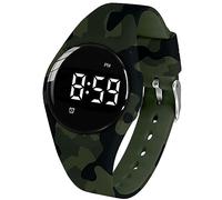 Reloj despertador vibratorio, resistente al agua, reloj de entrenamiento para ir al baño, reloj recordatorio médico recargable con temporizador y 15 alarmas diarias, Verde Camuflaje, Moderno