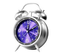 Reloj despertador vintage analógico con cuerpo de metal, reloj de escritorio retroiluminado sin tic-tac, movimiento de barrido silencioso | mesita de noche para dormitorio, baño, dormitorio