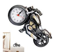 Reloj despertador vintage - Escritorio retro de 9.06 pulgadas | Alerta de mesa en forma de motocicleta vintage decoración de motocicleta - Reloj de mesa alimentado por pilas en cobre negro dorado