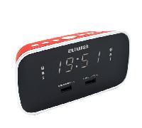 Aiwa CRU-19RD: Radio Reloj Despertador Color Rojo, Digital, Doble USB Charge para cargar smartphones y tablets