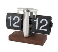 Reloj Digital Abatible hacia Abajo, Reloj Plegable Retro con Base de Madera Gruesa, Reloj Mecánico con Tapa Automática, Reloj con Pantalla de Números Grandes, Reloj de Escritorio