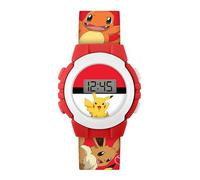 Accutime Pokémon POK4374 - Reloj digital con estampado de personajes rojos, multicolor, moderno, Multicolor-, Moderno