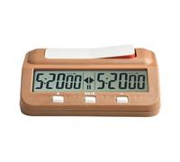 Reloj digital ajustable para ajedrez con alarma y funciones de memoria, soporta sincronización positiva y cuenta regresiva para varios juegos de ajedrez (marrón)