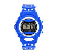 Reloj digital analógico LED deportivo para niñas, reloj electrónico interactivo, azul, talla única