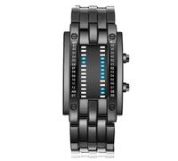 Reloj digital Binary Matrix con LED azul para hombre - Tech Binary Watch