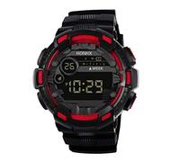 Reloj digital con fecha de reloj para hombre, digital, deportivo, LED, electrónico, deportivo, reloj de aprendizaje, para niño, rosso, One Size