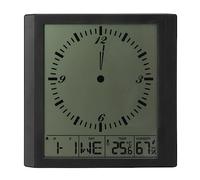 Reloj Digital con Pantalla LCD con Función de Despertador, Reloj de Pared Multifuncional para Dormitorio [ángulo de Visión Amplio de 150 Grados, Monitoreo del Clima], Carcasa de