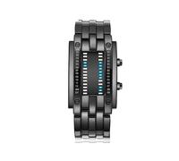 Reloj digital con tecnología Binary Matrix LED azul para hombre.