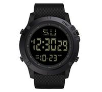 Reloj digital de cuarzo para hombre, alarma, fecha, LED, de goma, deportivo, reloj de aprendizaje, para niño, negro, talla única