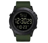 Reloj digital de cuarzo para hombre, alarma, fecha, LED, de goma, deportivo, reloj de aprendizaje, para niño, verde, One Size