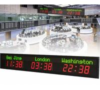 Reloj digital de hora mundial para hoteles, oficinas, empresas multinacionales, rastrea múltiples zonas horarias con pantalla LED, 3-6 ciudades