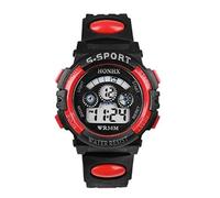 Reloj digital de pulsera deportivo con alarma LED para niños, cuarzo rojo, reloj para niños para adolescentes, rosso, talla única