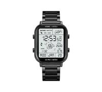 Reloj digital deportivo con podómetro y pantalla retroiluminada (negro) para hombre