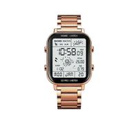 Reloj digital deportivo con podómetro y pantalla retroiluminada (oro rosa) para hombre