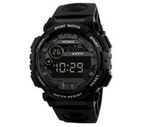 Reloj digital deportivo para hombre, para exteriores, LED, reloj electrónico con fecha, reloj deportivo digital para niños, negro, One Size