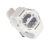 Reloj digital deportivo para hombre, Señal de hora Reloj de banda deportiva digital para hombre 12 sistema de 24 horas Correa de goma para hombres regalo (WHITE), Blanco 1