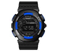 Reloj digital digital para hombre al aire libre con luz LED y fecha, reloj deportivo electrónico sin teléfono, azul, One Size