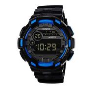Reloj digital electrónico con fecha LED para hombre, reloj deportivo grande, azul, One Size
