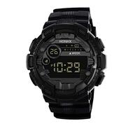 Reloj digital electrónico con fecha LED para hombre, reloj deportivo grande, negro, One Size