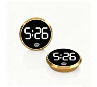 Reloj Digital Impermeable para Coche, Mini Reloj de Salpicadero LCD con Parte Trasera Adhesiva - Pantalla Clara para Interior de Coche, Camiones, SUV, Vehículos(Gold)