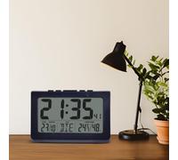 Reloj digital LCD con hora, fecha, temperatura, humedad y función de calendario, compatible con los años 2000 a 2099 sin restablecer