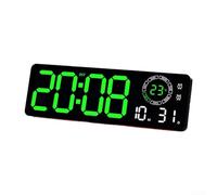 Reloj digital LED, con alarma doble, 8 colores RGB, brillo automático, temperatura y visualización de semana, luz nocturna, para sala de estar y dormitorio (luz verde)