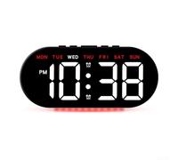 Reloj digital LED con carga USB y ajustes de alarma ajustables, perfecto para configuración moderna de dormitorio (B-rojo)