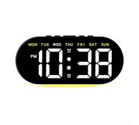 Reloj digital LED con carga USB y ajustes de alarma ajustables, perfecto para configuración moderna de dormitorio (B-amarillo)