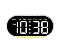 Reloj digital LED con carga USB y ajustes de alarma ajustables, perfecto para configuración moderna de dormitorio (W-amarillo)