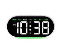 Reloj digital LED con carga USB y ajustes de alarma ajustables, perfecto para configuración moderna de dormitorio (W-verde)