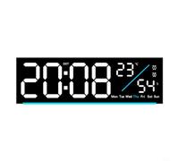 Reloj digital LED con función de alarma Monitoreo de temperatura y visualización dinámica Cambio entre lecturas de salto de fecha, segundo y temperatura (blanco)