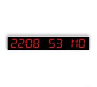 Reloj digital LED con hora automática, alarma dual y temporizadores de cuenta regresiva de hasta 999 días, pantalla de brillo ajustable para escritorio de oficina en casa, negro (blanco rojo)