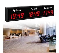 Reloj digital LED de hora mundial para empresas multinacionales, hoteles y oficinas