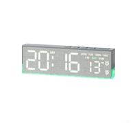 Reloj digital LED electrónico con luz nocturna ambiental, pantalla múltiple para alarma de temperatura, fecha y hora, sensor automático regulable de 3 niveles, modo de sueño silencioso para decoración