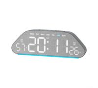 Reloj digital LED electrónico con luz nocturna ambiental, pantalla múltiple para alarma de temperatura, fecha y hora, sensor automático regulable de 3 niveles, modo de sueño silencioso para decoración