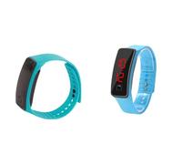 Reloj Digital LED Preciso con Modo de Ahorro de Energía para Pantalla Electrónica Deportiva para Hombres Correa de Silicona 1 Pieza (Azul Claro)