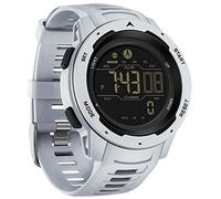 Reloj digital militar para hombre, contador de calorías, podómetro, cronómetro, alarma, multifunción, retroiluminación LED, resistente al agua, 5 ATM, para hombre, gris, Redondo