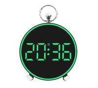 Reloj digital multifunción con pantalla de temperatura interior Activado por voz Pantalla LED regulable Reloj de mesa de montaje en pared (verde)