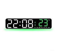 Reloj digital multifunción con pantalla LED para hora, temperatura, semana y temporizador de cuenta regresiva de alarma de hasta 23 horas (A)